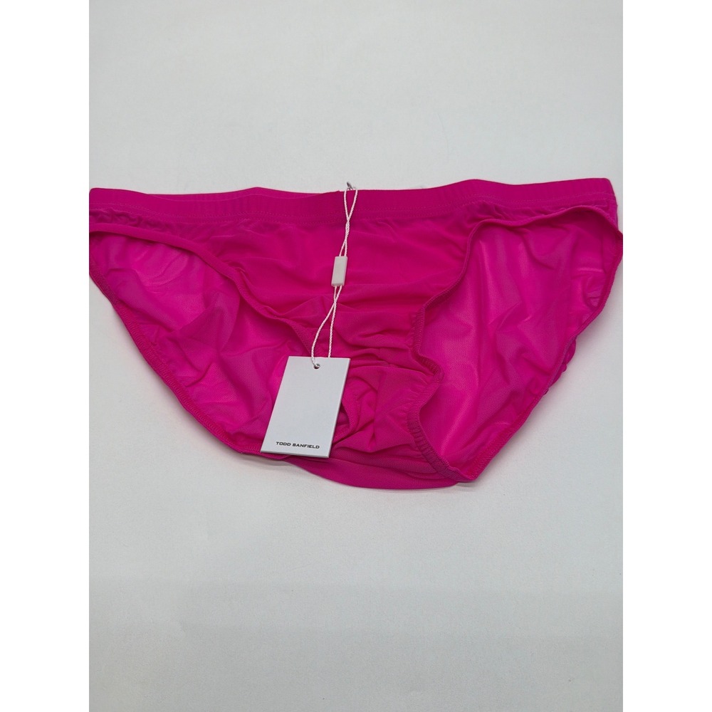 Todd Sanfield Mens Minimal Mesh Bikini Brief Shock Pink MM6859 Size M NEW